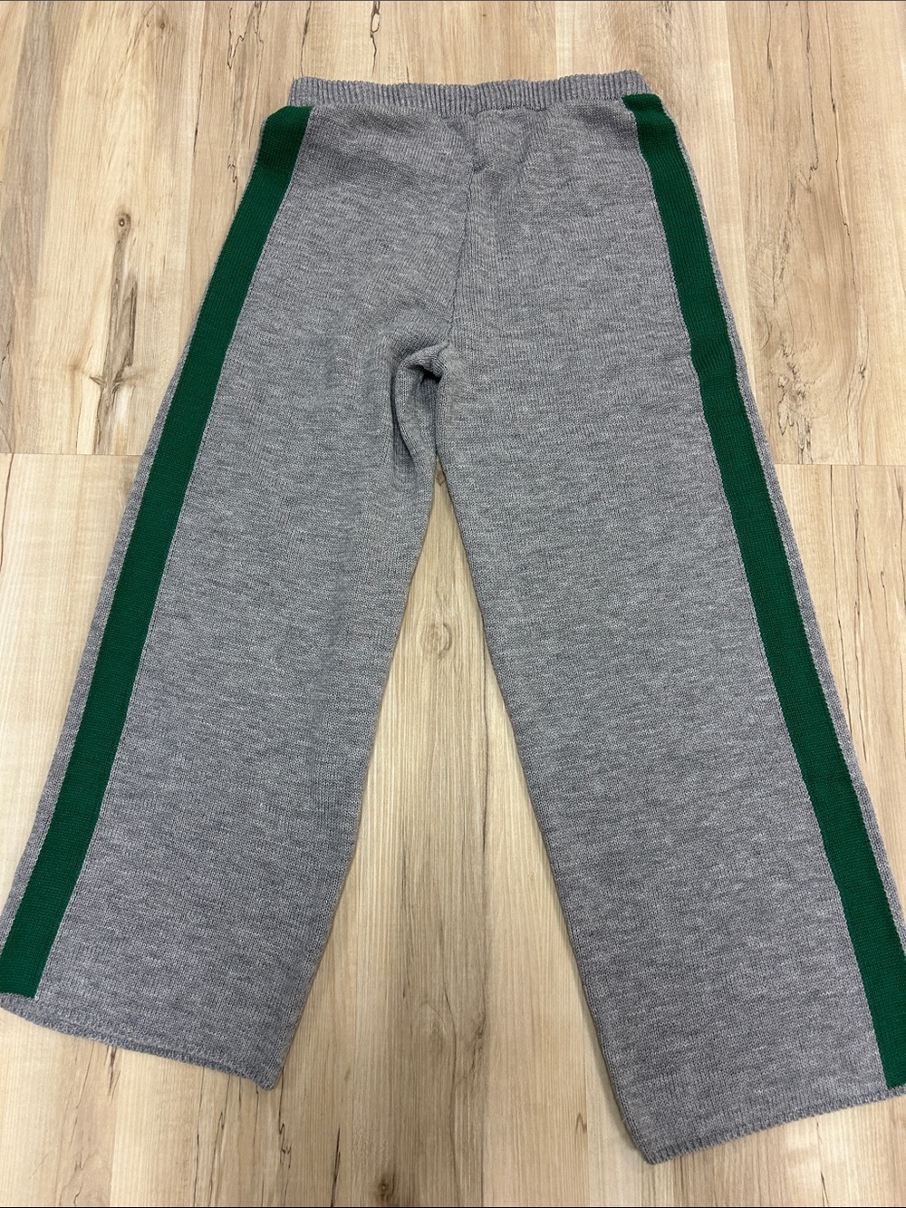 Vintage Havana Gray knit Joggers with Green Side Stripes image 5